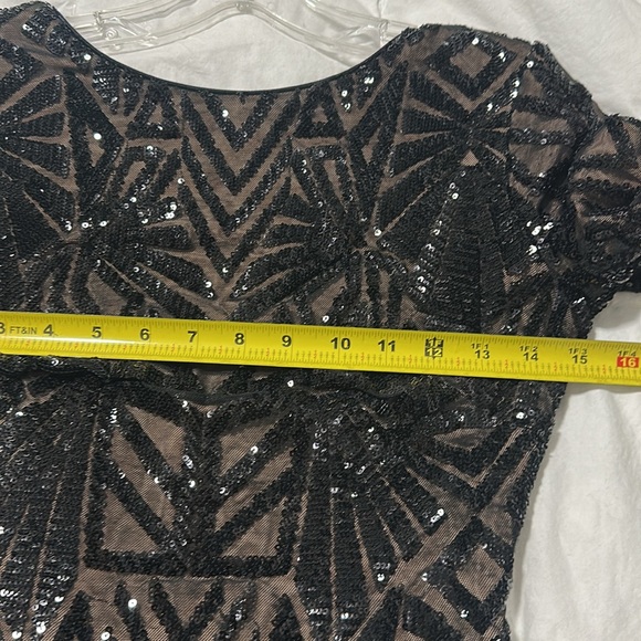 Dress The Population Emery Sequined Scoopback Dress in Black Jeweled Size XS - Picture 12 of 16